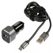 ΦΟΡΤΙΣΤΗΣ ΑΝΑΠΤΗΡΑ 12/24V ΜΕ 1 USB TYPE-C 3000mA ΜΕ ΚΑΛΩΔΙΟ 100cm FAST CHARGER SILVER LINE 38893