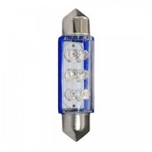 Λάμπα LED, ΠΛΑΦΟΝΙΕΡΑΣ C5W/C10W 12V 0,66W SV8,5 41mm LED 6xFlux 3mm ΜΠΛΕ BLISTER 2ΤΕΜ. LB046B/MT