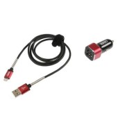 ΦΟΡΤΙΣΤΗΣ ΑΝΑΠΤΗΡΑ ΓΙΑ APPLE 12/24V ΜΕ 2 USB 2500mA ΜΕ ΚΑΛΩΔΙΟ 100cm FAST CHARGE (ΚΟΚΚΙΝΟ) 38844