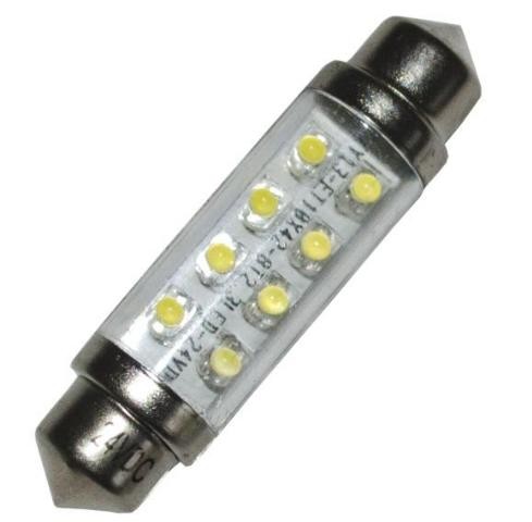 Λάμπα LED, Festoon, 42 mm, 8 LED, 24V - κόκκινο 248582