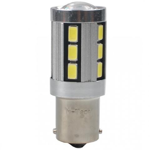 Λάμπα LED, P21W 12V BA15s LED 18xSMD5730 PREMIUM ΛΕΥΚΟ (ΜΟΝΟΠΟΛΙΚΟ) BLISTER 2ΤΕΜ. M-TECH LB355W/MT