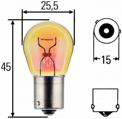 ΛΑΜΠΑ 24V / 21W , BAU15s - ΠΟΡΤΟΚΑΛΙ - HELLA 8GA006841-241