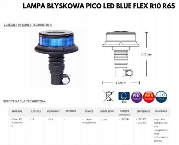 ΦΑΡΟΣ LED ΜΠΛΕ ΣΤΑΘΕΡΗΣ ΒΑΣΗΣ 12-24V (3προγραμματα) ALR0057