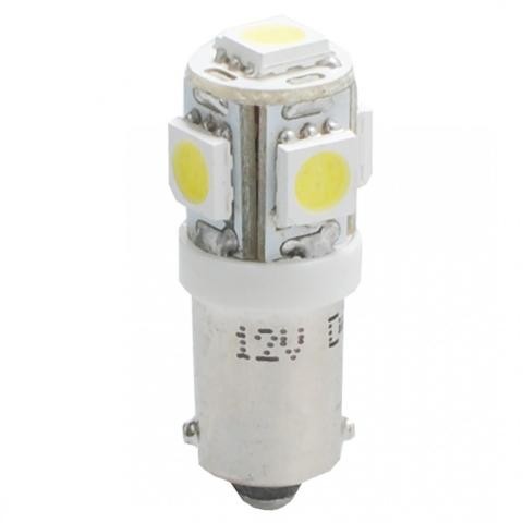 Λάμπα LED, T4W 12V 1,2W BA9s (ΜΙΝΙΟΝ) LED 5xSMD5050 ΛΕΥΚΟ BLISTER 2ΤΕΜ. M-TECH LB057W/MT