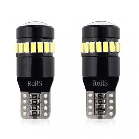 Λάμπα LED, T10 W5W 12/24V CANBUS LED 18xSMD3014 +1xSMD ΛΕΥΚΟ AmiO - 2 ΤΕΜ. 02446/AM