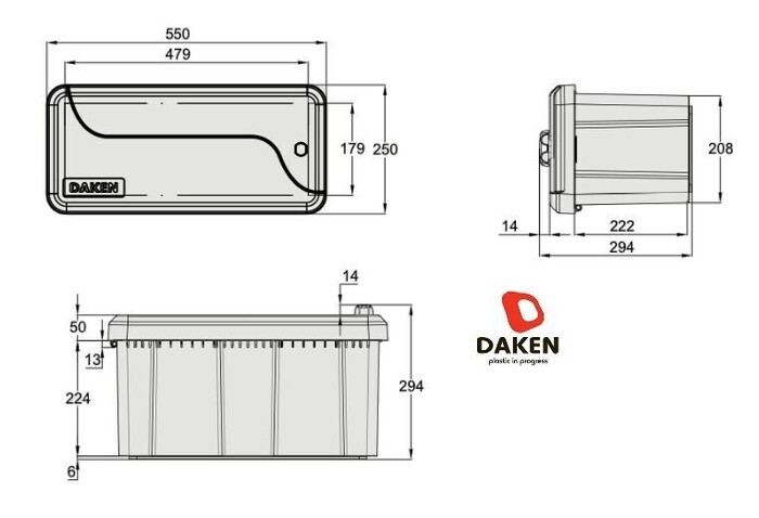 ντουλαπι εργαλειοθήκη 55x25x29,5 μαύρο DAKEN 82201