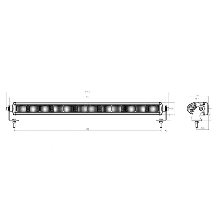 ΠΡΟΒΟΛΕΑΣ ΜΠΑΡΑ - LED LIGHT BAR + DRL LED 12/24V , 520mm (21"), 50W L3418