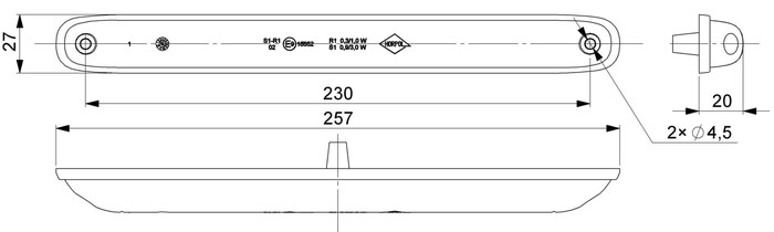 ΦΑΝΟΣ ΟΠΙΣΘΕΙΟΣ LED ΔΥΟ ΛΕΙΤΟΥΡΓΙΩΝ(ΠΟΡΕΙΑΣ-STOP) ΜΑΥΡΟ ΚΡΥΣΤΑΛΛΟ LZD2248