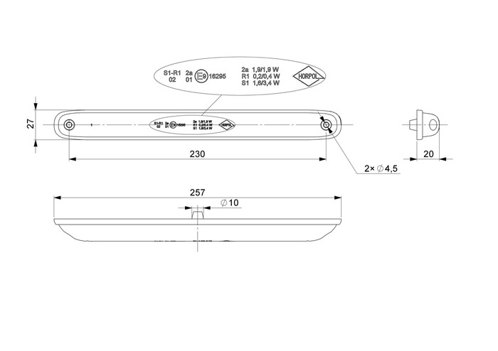 ΦΑΝΟΣ ΟΠΙΣΘΕΙΟΣ ΣΤΕΝΟΣ LED ΠΟΡΕΙΑΣ- STOP-ΦΛΑΣ 12-24V LZD2246